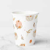 Gobelets En Papier Floral pastel orange chute petit anniversaire citr (Droite)