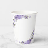 Gobelets En Papier Floral pourpre (Verso)