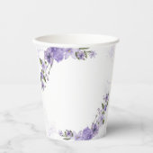 Gobelets En Papier Floral pourpre (Recto)