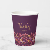 Gobelets En Papier Floral pourpre- (Recto)