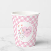 Gobelets En Papier Floral rose C’est un Baby shower féminin (Recto)