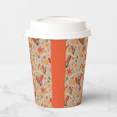 Gobelets En Papier Floral rose et orange délicat (Gauche)