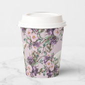 Gobelets En Papier Floral Rose pourpre avec agneau (Gauche)