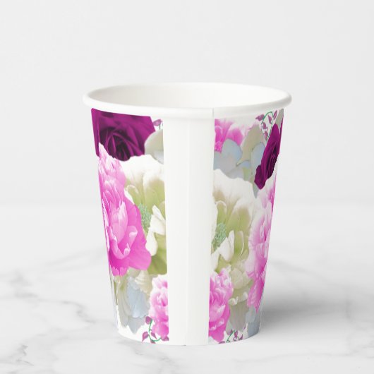 Gobelets en papier floral Roses et Pivoines (Droite)