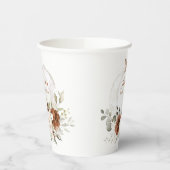 Gobelets En Papier Floral rouille verdure Citrouille automne Baby sho (Gauche)