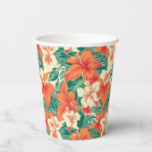 Gobelets En Papier Flore tropicale hawaïenne motif (Verso)