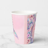 Gobelets En Papier Flower Glitter Mermaid Tail 9th Birthday (Droite)