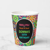 Gobelets En Papier Flower Power 70's Colorful Birthday Party (Recto)