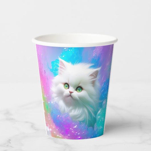 Gobelets En Papier Fluffy Fun Kitten Fille fête d'anniversaire (Recto)