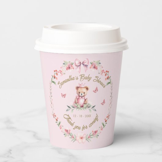 Gobelets En Papier Flutterby Love : Blooms et papillons Bib de douche (Verso)