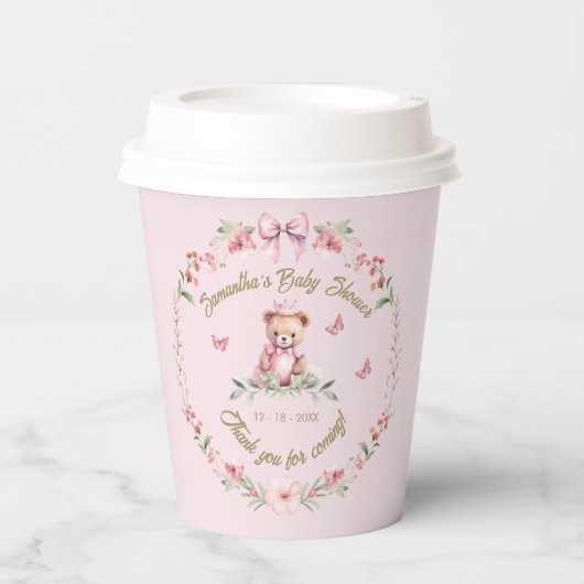 Gobelets En Papier Flutterby Love : Blooms et papillons Bib de douche (Recto)