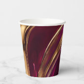 Gobelets En Papier Flux Abstrait - Fuchsia violet et or- (Verso)