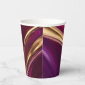 Gobelets En Papier Flux Abstrait - Fuchsia violet et or- (Droite)