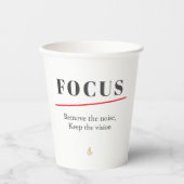 Gobelets En Papier FOCUS Minimalist Motivational — Clean Mode (Recto)