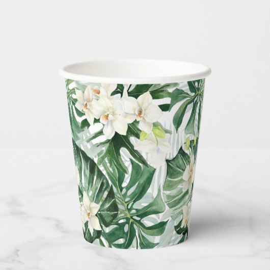 Gobelets En Papier Foliage vert Vert Blanc Wedding shower (Verso)