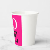 Gobelets En Papier Fond Rose Amour Mariage (Gauche)