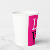 Gobelets En Papier Fond Rose Amour Mariage (Droite)