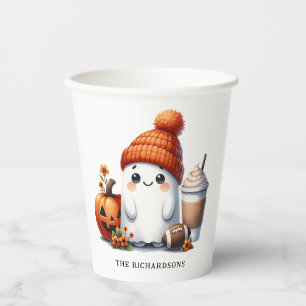 Gobelets En Papier Football Halloween Cute Fête des Enfants Fantôme