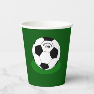 Gobelets En Papier Football party, Soccer Ball avec nom et numéro