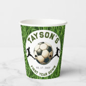 Gobelets En Papier Football première année bas 1er anniversaire (Verso)