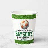 Gobelets En Papier Football première année bas 1er anniversaire fête (Verso)