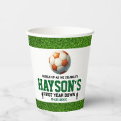 Gobelets En Papier Football première année bas 1er anniversaire fête (Recto)