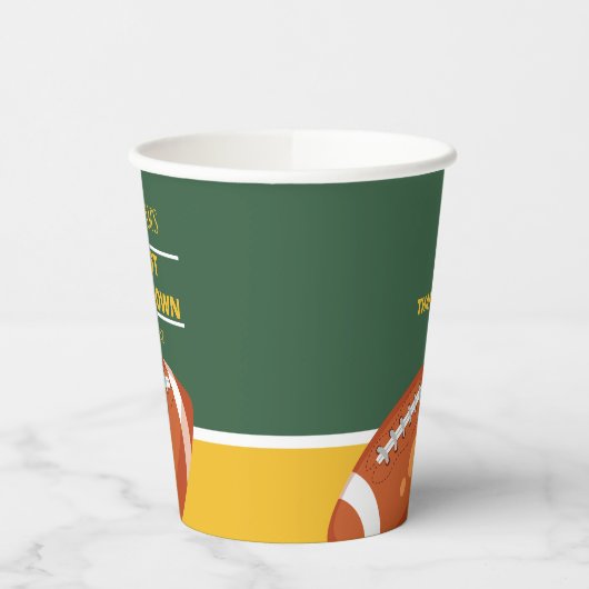 Gobelets En Papier Football Rétro Première année en bas Merci (Gauche)