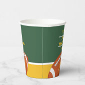 Gobelets En Papier Football Rétro Première année en bas Merci