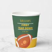 Gobelets En Papier Football Rétro Première année en bas Merci
