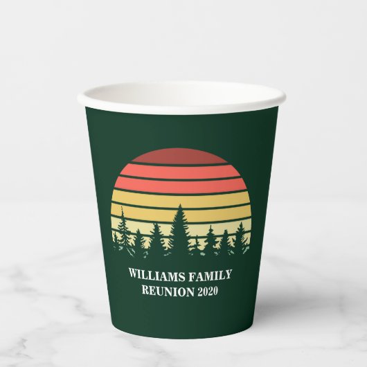 Gobelets En Papier Forêt Coucher de soleil Voyage sur mesure Réunion  (Recto)