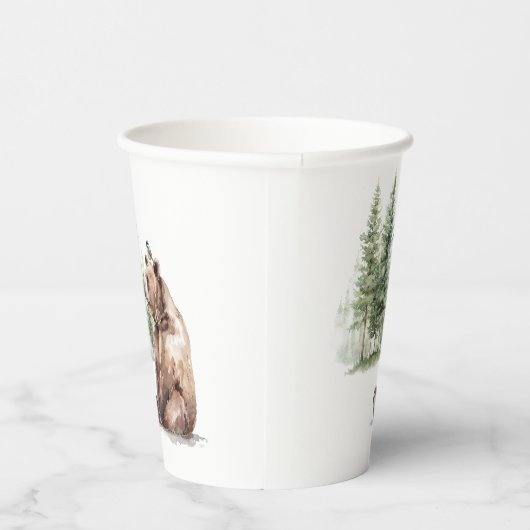 Gobelets En Papier Forêt d'animaux des bois | Baby shower de l'ours (Droite)