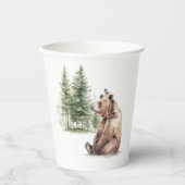 Gobelets En Papier Forêt d'animaux des bois | Baby shower de l'ours (Recto)