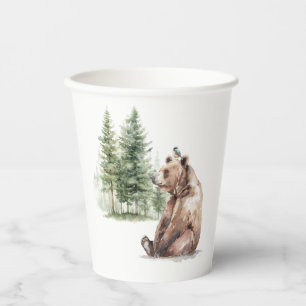 Gobelets En Papier Forêt d'animaux des bois   Baby shower de l'ours