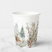 Gobelets En Papier Forêt d'animaux forestiers Hiver (Droite)