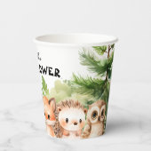 Gobelets En Papier Forêt de louveteau Créatures bébé garçon douche (Verso)