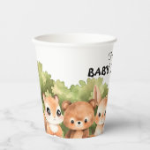 Gobelets En Papier Forêt de louveteau Créatures bébé garçon douche (Recto)