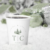 Gobelets En Papier Forêt de mariage rustique d'hiver ID1049