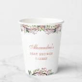 Gobelets En Papier Forêt d'écureuils mignons Baby shower de bois (Verso)