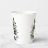 Gobelets En Papier Forêt d'hiver de Snowman (Gauche)