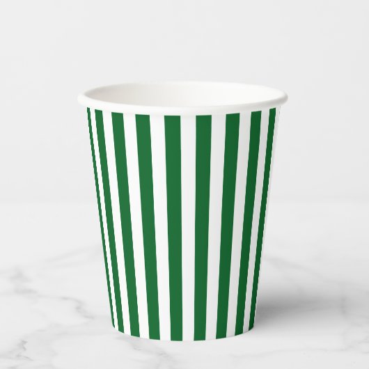 Gobelets En Papier Forêt foncée classique Vert et blanc Verticale (Recto)