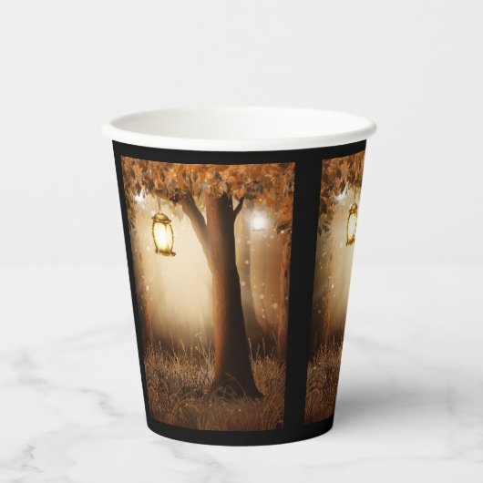 Gobelets En Papier Forêt magique avec lumières des fées (Recto)