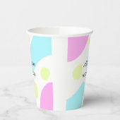 Gobelets En Papier Formes géométriques abstraites pastel ajouter nom (Gauche)