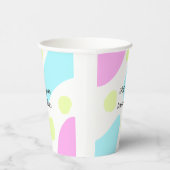 Gobelets En Papier Formes géométriques abstraites pastel ajouter nom (Droite)