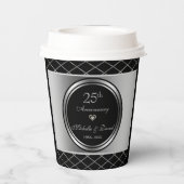 Gobelets En Papier Formes géométriques argentées et noires - 25e (Verso)