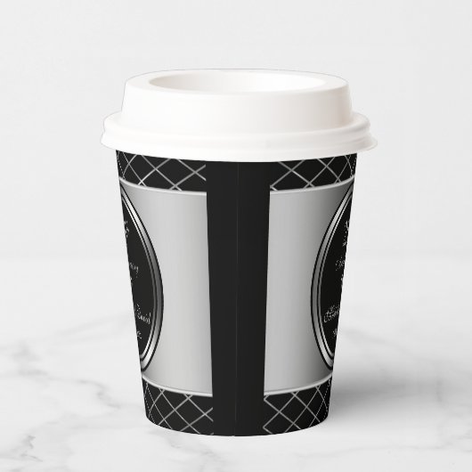 Gobelets En Papier Formes géométriques argentées et noires - 25e (Droite)