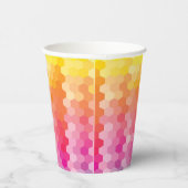 Gobelets En Papier Formes Hexagones géométriques jaune rose (Droite)