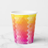 Gobelets En Papier Formes Hexagones géométriques jaune rose (Recto)