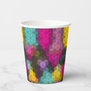 Gobelets En Papier formes hexagones géométriques modernes Abstraites