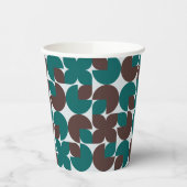 Gobelets En Papier Formes organiques rétro Turquoises et Brown (Gauche)