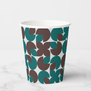 Gobelets En Papier Formes organiques rétro Turquoises et Brown